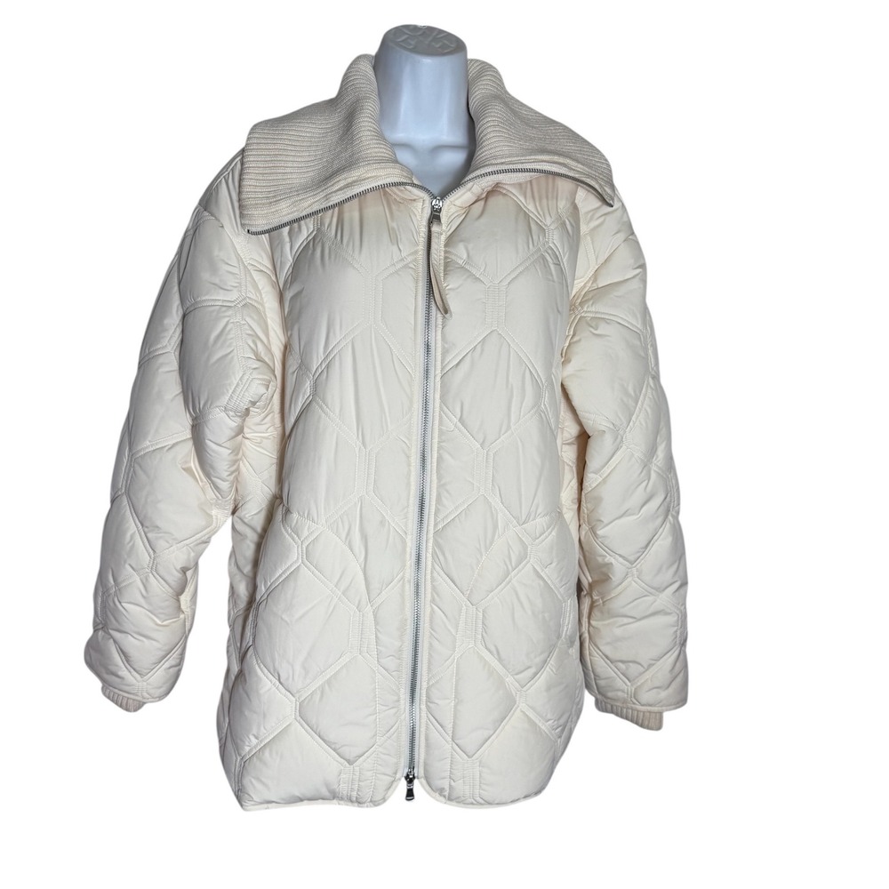 CALIA Puffer Coat Size‎ Small Womens Ivory Cream Quilted by Carrie Underwood